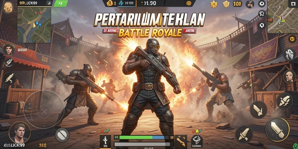 Tampilan gameplay menarik dalam 99LUCK99 dengan aksi Battle Royale intens.