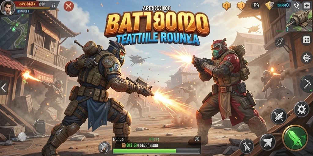 Tangkapan layar menampilkan aksi intens dalam permainan Battle Royale API5000.