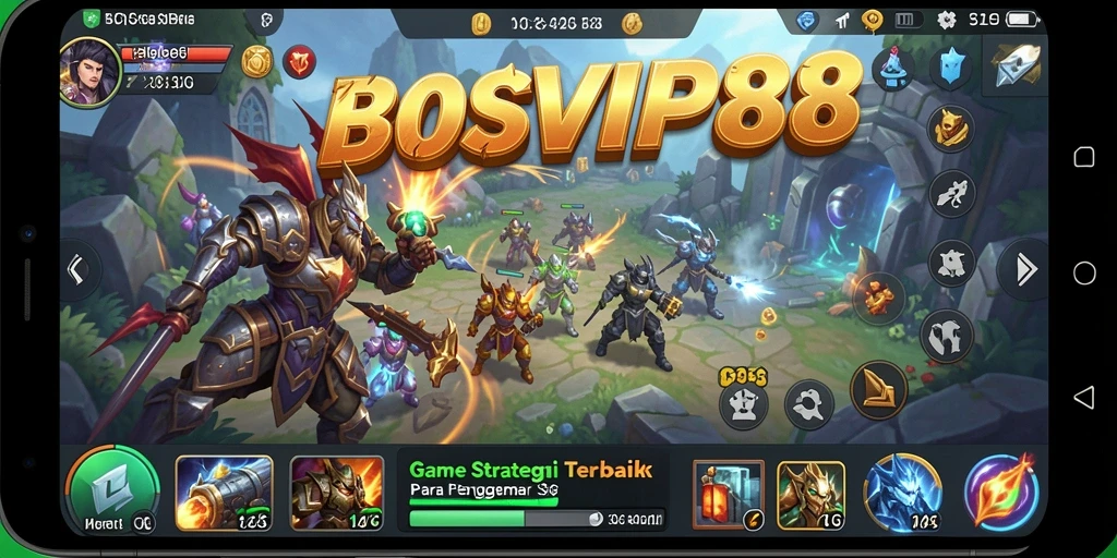 Tangkapan layar gameplay BOSVIP88 yang menunjukkan pertempuran SLG seru.