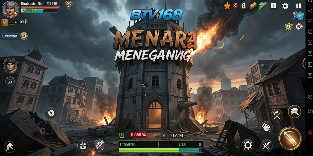 Screenshot BTV168 menunjukkan aksi seru menara mempertahankan dari serangan musuh.