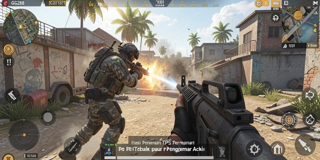 Tampilan gameplay menegangkan dalam permainan TPS GG288.