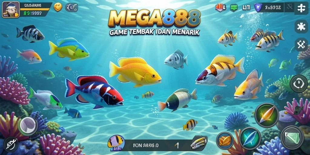 Tampilan gameplay MEGA888 yang seru saat menembak ikan.