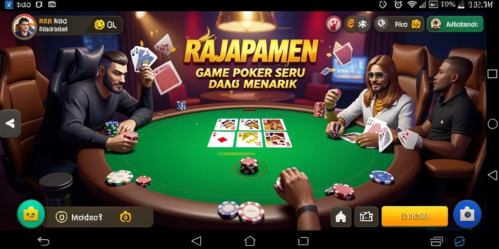 Tampilan gameplay Poker yang mendebarkan di RAJAPAMEN.